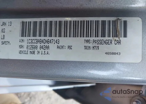 2013 Chrysler 200 Lx из США, поврежденный, VIN 1C3CCBAB4DN647143